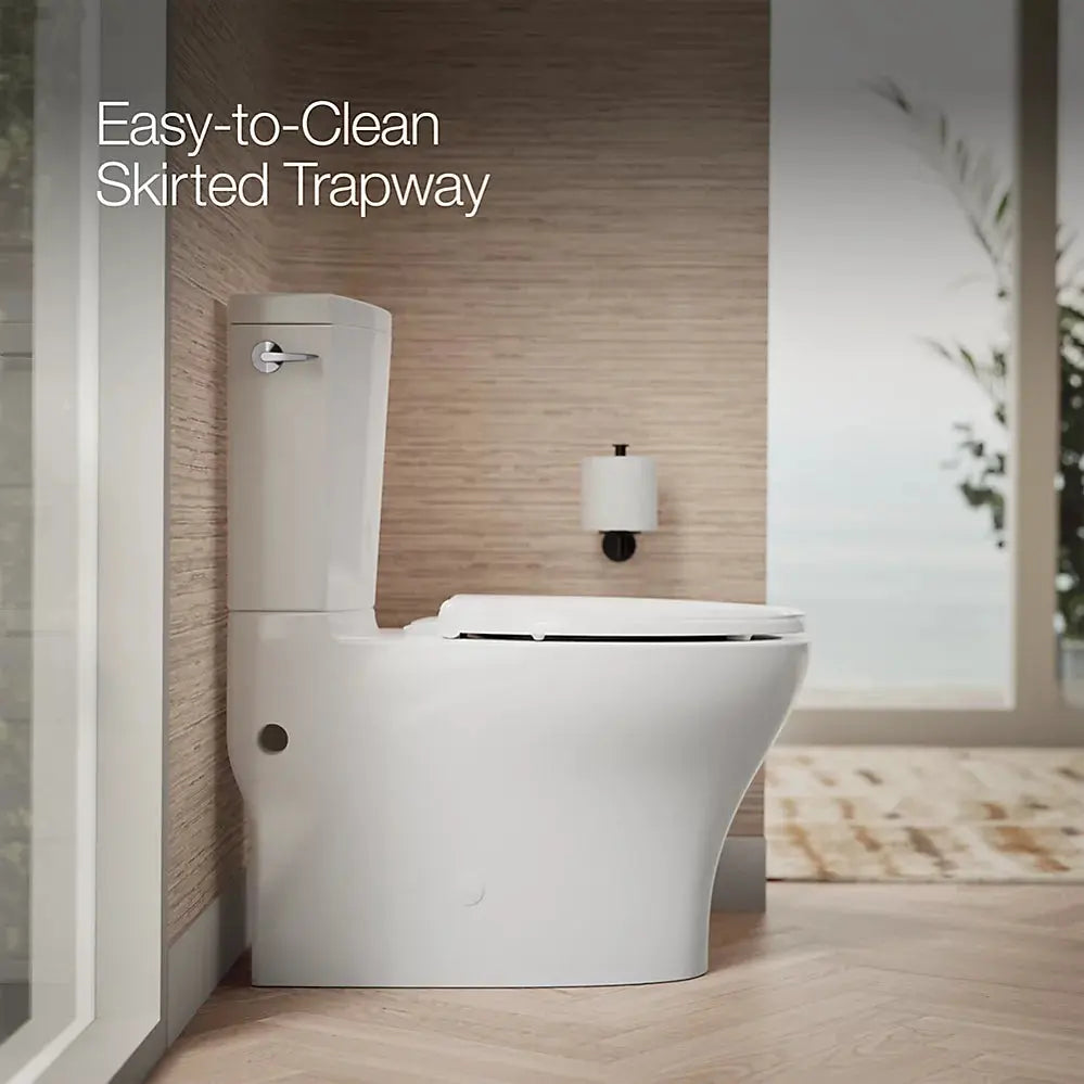Kohler Persuade Curv Two-piece elongated toilet with skirted trapway, dual-flush less seat - Plumbing Market