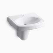 Kohler Pinoir 22" oval wall-mount bathroom sink single hole with shroud - Plumbing Market