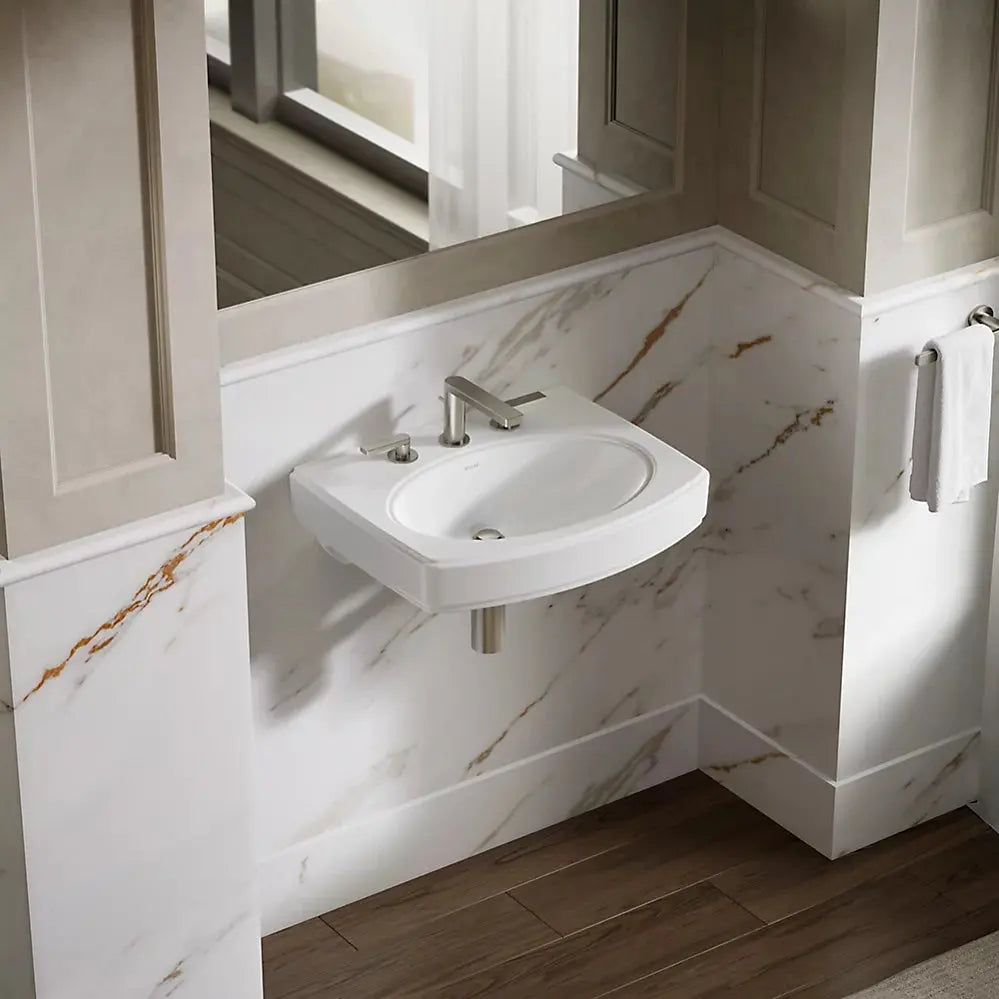 Kohler Pinoir 22" oval wall-mount bathroom sink white - Plumbing Market