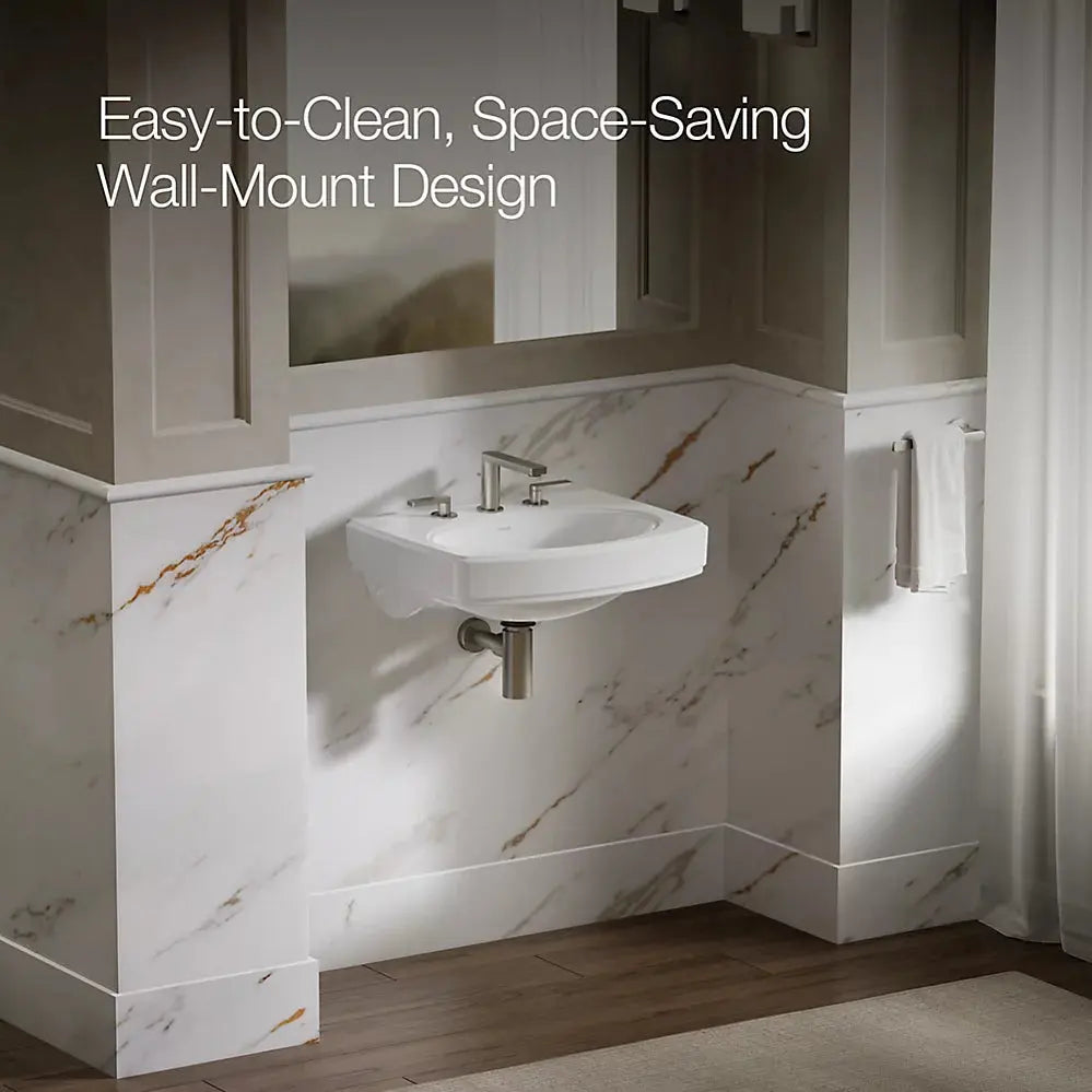 Kohler Pinoir 22" oval wall-mount bathroom sink white - Plumbing Market