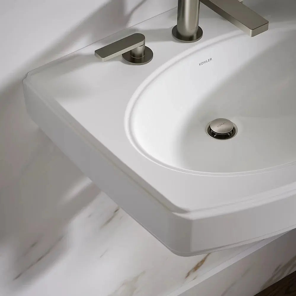 Kohler Pinoir 22" oval wall-mount bathroom sink white - Plumbing Market