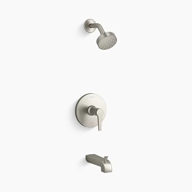 Kohler Pitch® Rite-Temp® bath and shower trim kit, 2.5 gpm Brushed Nickel - Plumbing Market