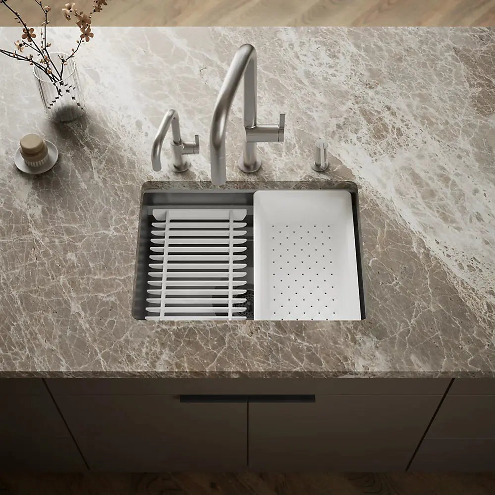 Kohler Prolific 23" undermount single-bowl workstation kitchen sink K-23650-NA - Plumbing Market