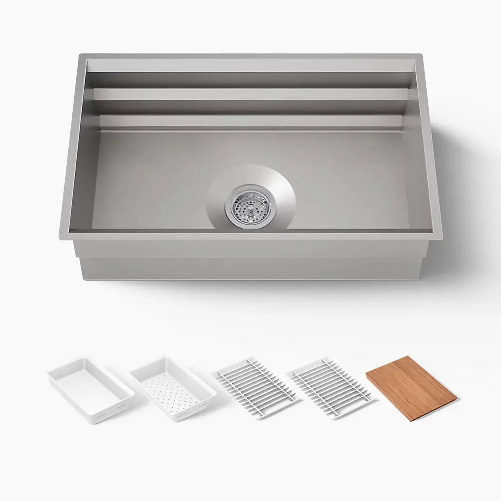 Kohler Prolific 29" undermount single-bowl workstation kitchen sink K-23651-NA - Plumbing Market