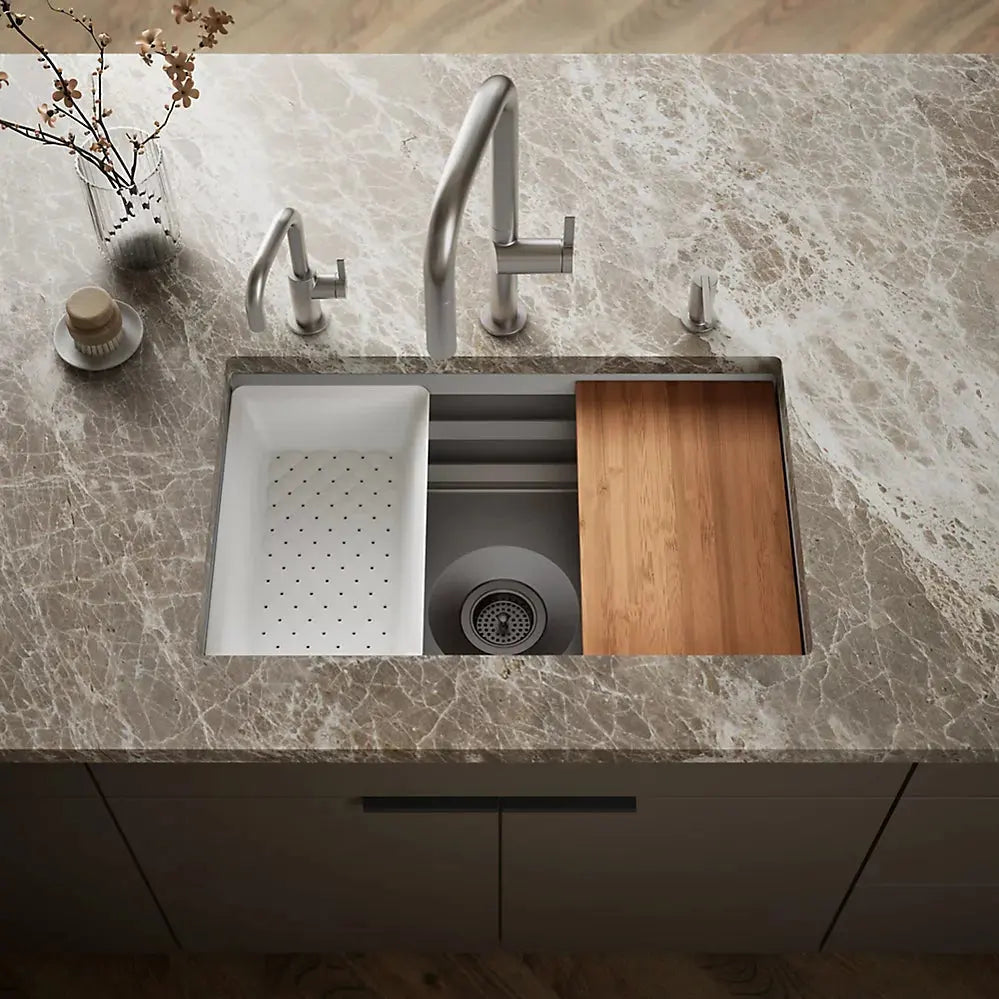 Kohler Prolific 29" undermount single-bowl workstation kitchen sink K-23651-NA - Plumbing Market