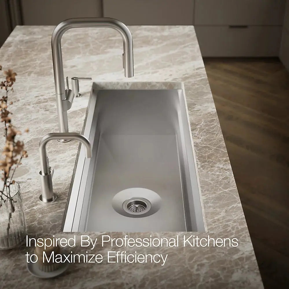 Kohler Prolific 44" undermount single-bowl workstation kitchen sink stainless steel - Plumbing Market