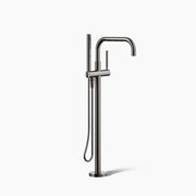 Kohler Purist Floor-mount bath filler trim with handshower vibrant titanium - Plumbing Market