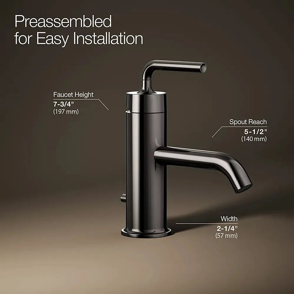 Kohler Purist Single-handle bathroom sink faucet with Straight Lever handle, 1.2 gpm K-14402-4A-TT - Plumbing Market