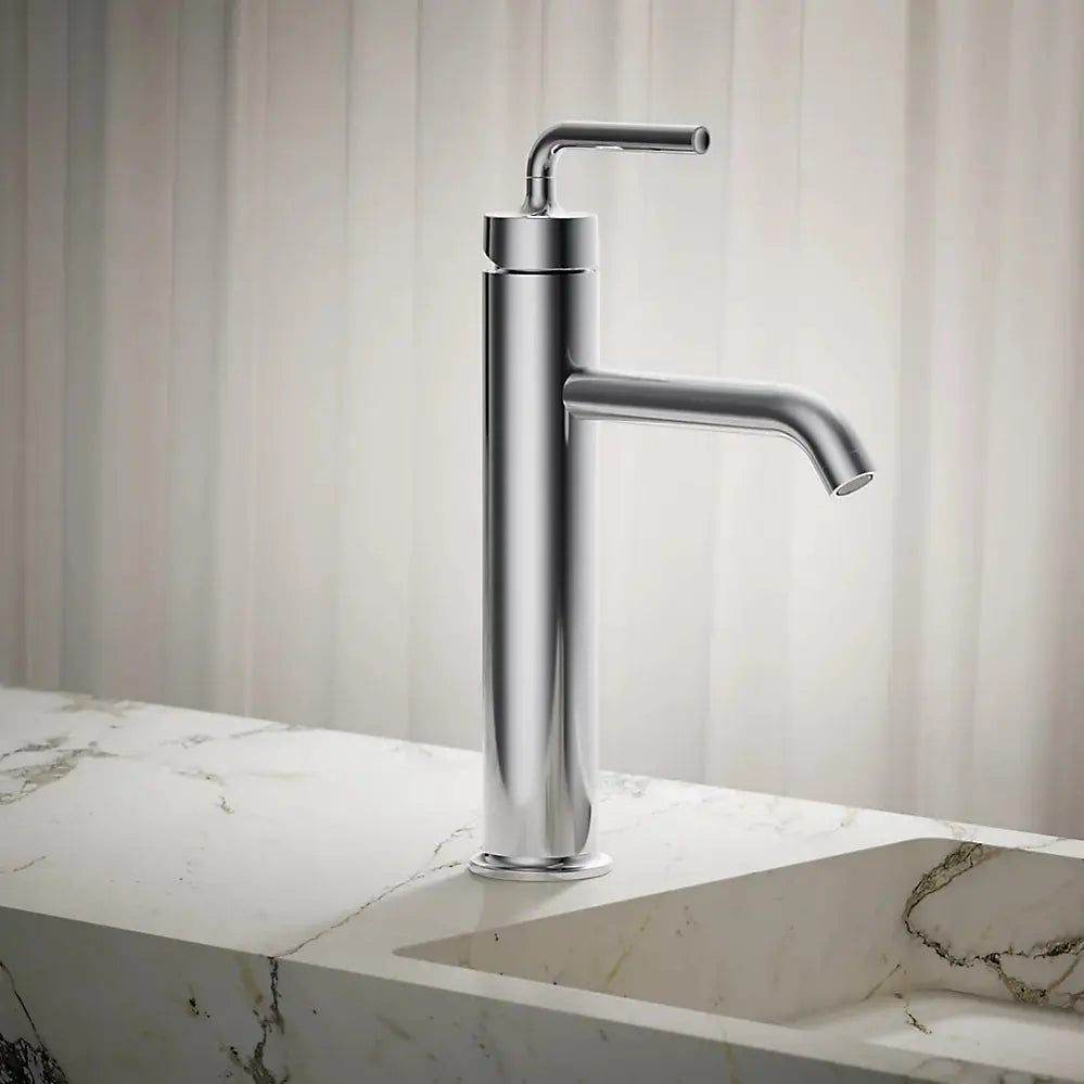 Kohler Purist Tall single-handle bathroom sink faucet with Lever handle, 1.2 gpm K-14404-4A-CP - Plumbing Market