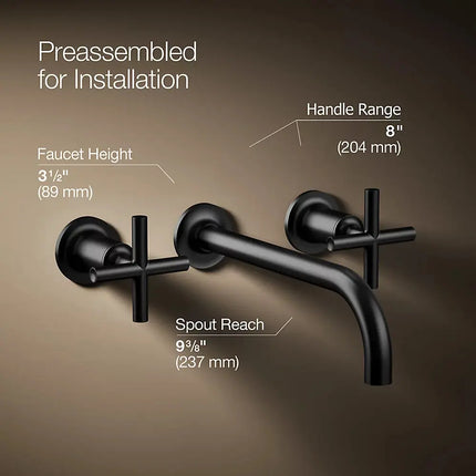 Kohler Purist Wall Mount Bathroom Sink Faucet Trim with Cross Handles 1.2 GPM - Plumbing Market