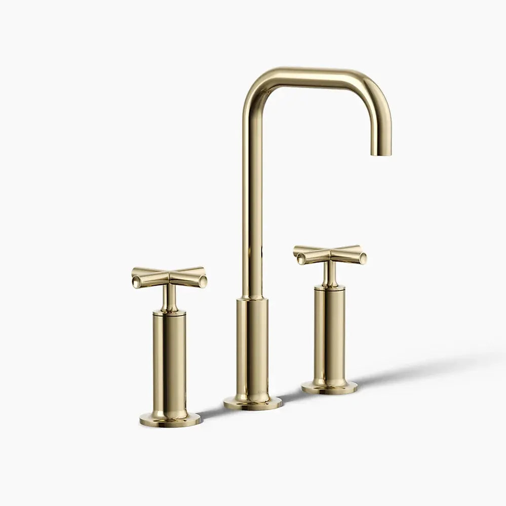 Kohler Purist Widespread bathroom sink faucet with Cross handles, 1.2 gpm K-14408-3-AF - Plumbing Market