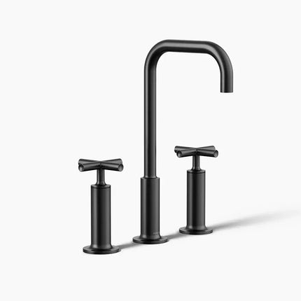 Kohler Purist Widespread bathroom sink faucet with Cross handles, 1.2 gpm K-14408-3-BL - Plumbing Market