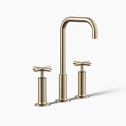 Kohler Purist Widespread bathroom sink faucet with Cross handles, 1.2 gpm K-14408-3-BV - Plumbing Market