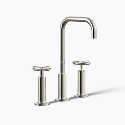 Kohler Purist Widespread bathroom sink faucet with Cross handles, 1.2 gpm K-14408-3-SN - Plumbing Market