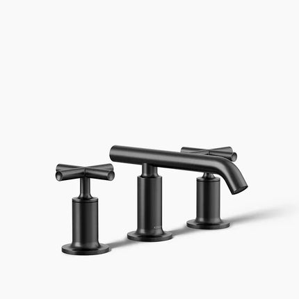 Kohler Purist Widespread bathroom sink faucet with Cross handles, 1.2 gpm K-14410-3-BL - Plumbing Market