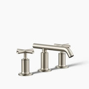 Kohler Purist Widespread bathroom sink faucet with Cross handles, 1.2 gpm K-14410-3-BN - Plumbing Market