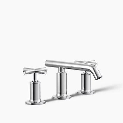 Kohler Purist Widespread bathroom sink faucet with Cross handles, 1.2 gpm K-14410-3-CP - Plumbing Market