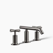 Kohler Purist Widespread bathroom sink faucet with Cross handles, 1.2 gpm K-14410-3-TT - Plumbing Market