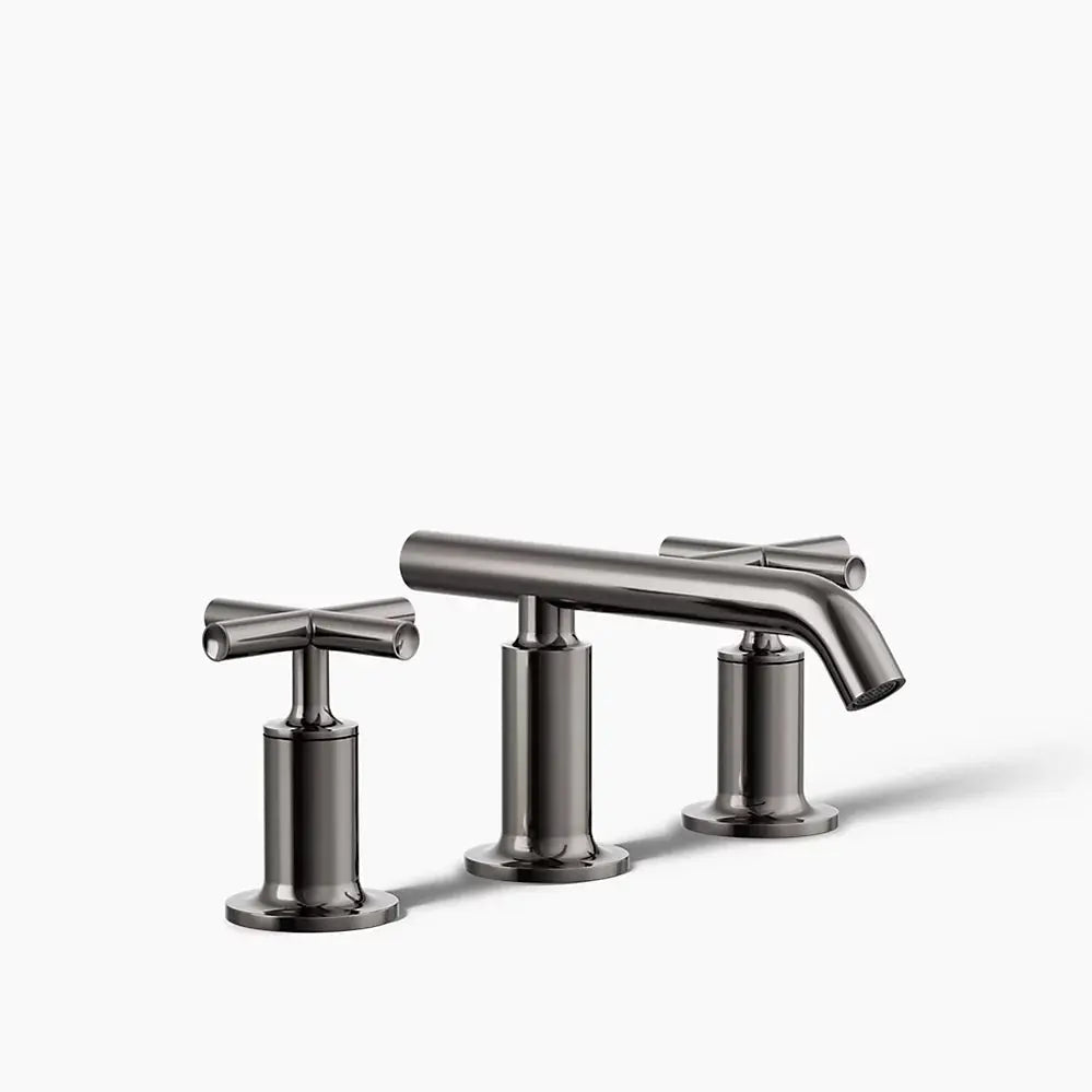 Kohler Purist Widespread bathroom sink faucet with Cross handles, 1.2 gpm K-14410-3-TT - Plumbing Market