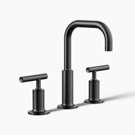 Kohler Purist Widespread bathroom sink faucet with Lever handles, 1.2 gpm K-14406-4-BL - Plumbing Market