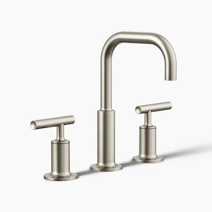 Kohler Purist Widespread bathroom sink faucet with Lever handles, 1.2 gpm K-14406-4-BN - Plumbing Market