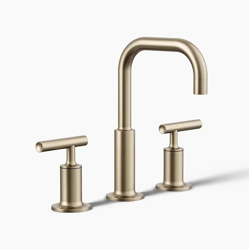 Kohler Purist Widespread bathroom sink faucet with Lever handles, 1.2 gpm K-14406-4-BV - Plumbing Market