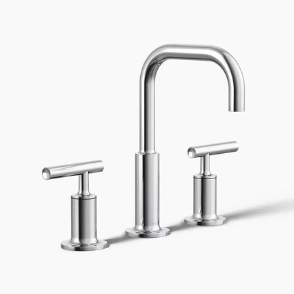 Kohler Purist Widespread bathroom sink faucet with Lever handles, 1.2 gpm K-14406-4-CP - Plumbing Market