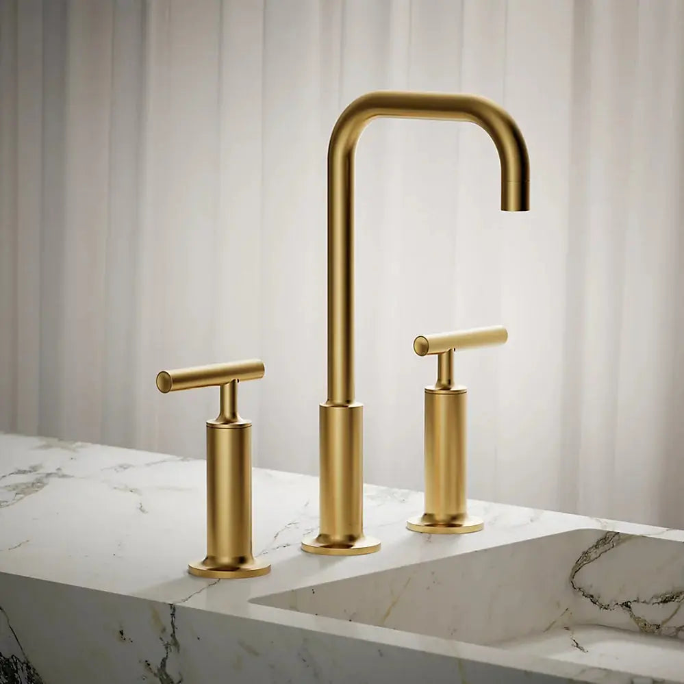 Kohler Purist Widespread bathroom sink faucet with Lever handles, 1.2 gpm K-14408-4-2MB - Plumbing Market