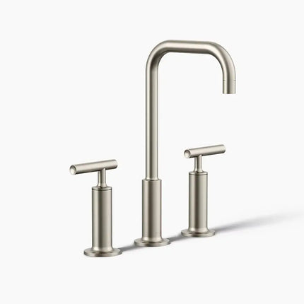 Kohler Purist Widespread bathroom sink faucet with Lever handles, 1.2 gpm K-14408-4-BN - Plumbing Market