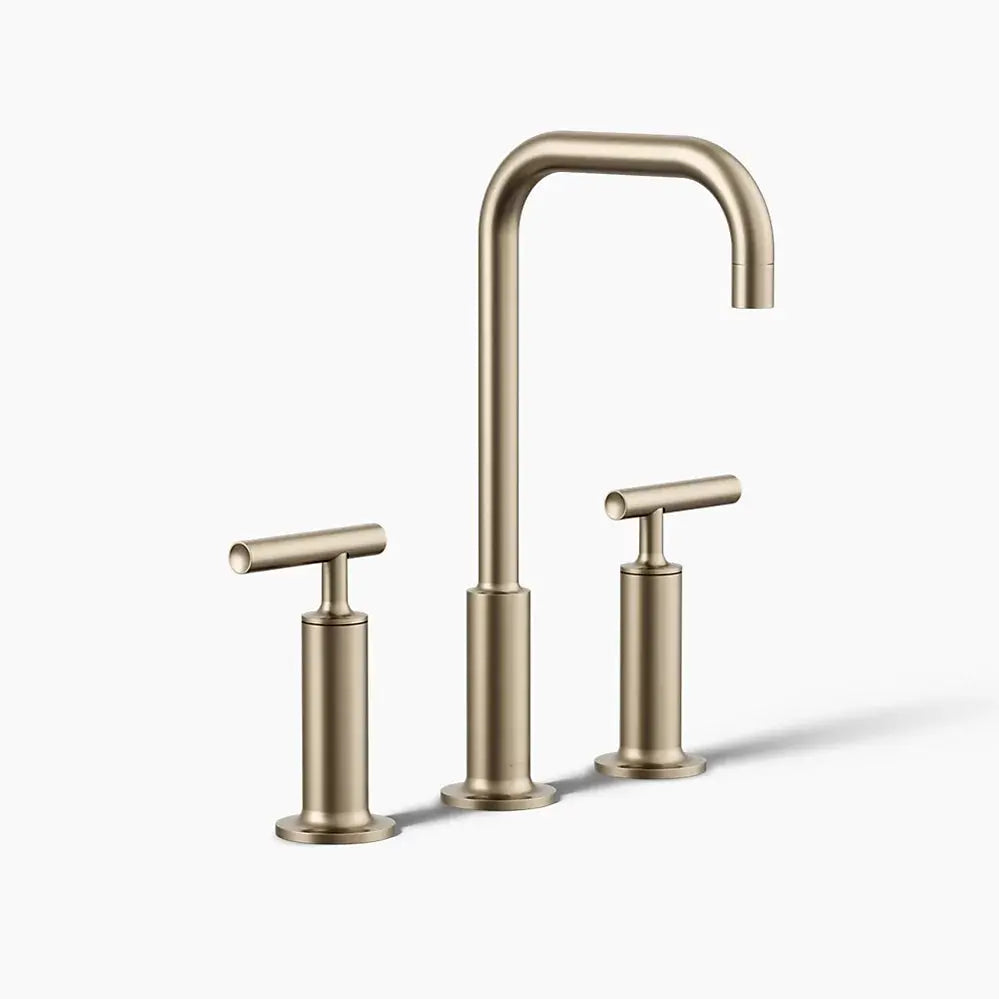 Kohler Purist Widespread bathroom sink faucet with Lever handles, 1.2 gpm K-14408-4-BV - Plumbing Market