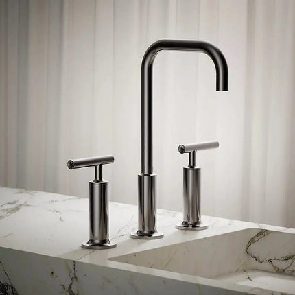 Kohler Purist Widespread bathroom sink faucet with Lever handles, 1.2 gpm K-14408-4-TT - Plumbing Market