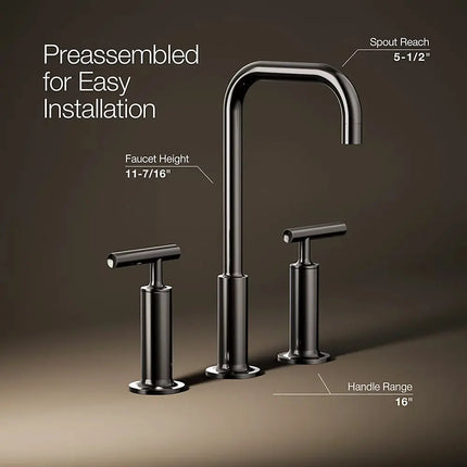 Kohler Purist Widespread bathroom sink faucet with Lever handles, 1.2 gpm K-14408-4-TT - Plumbing Market