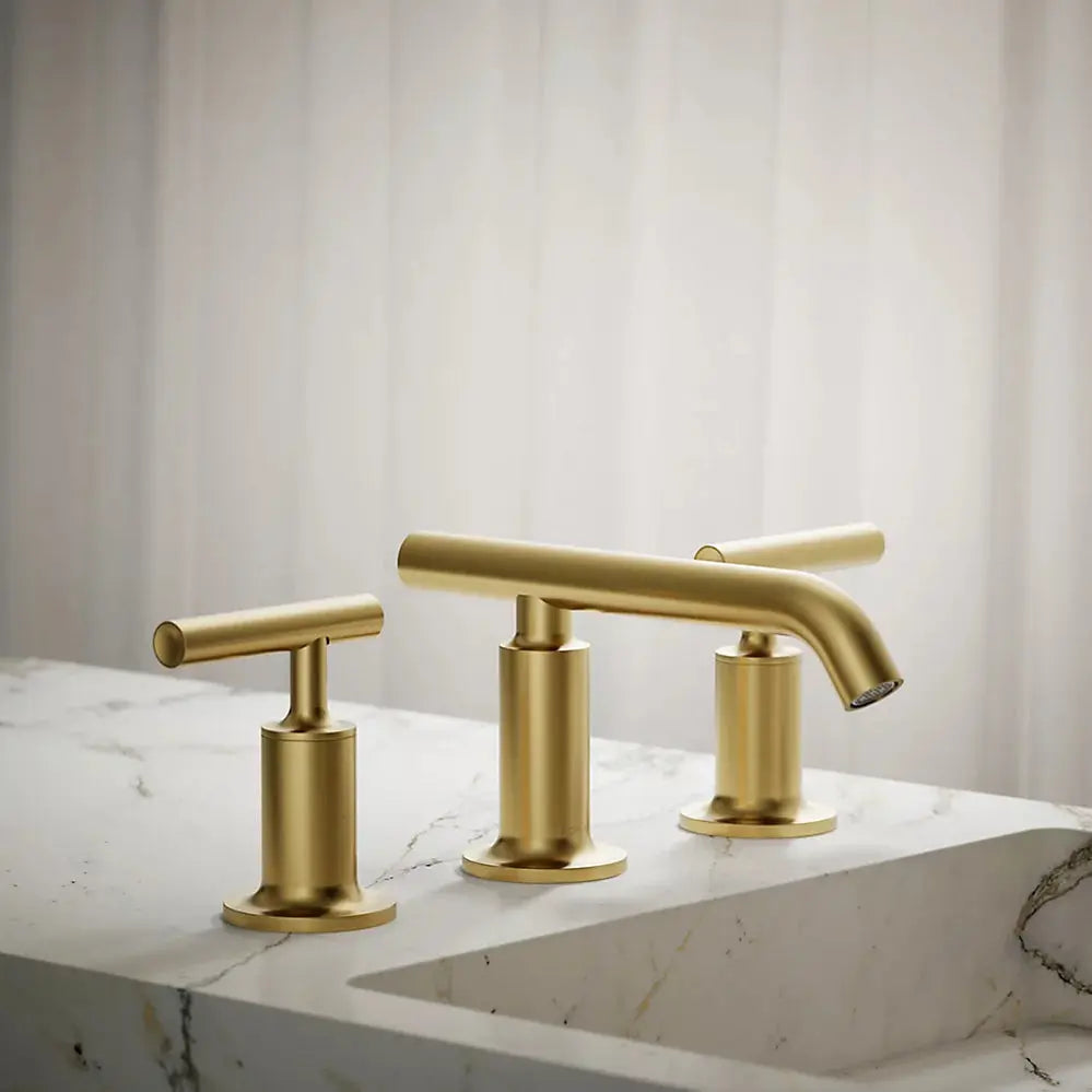 Kohler Purist Widespread bathroom sink faucet with Lever handles, 1.2 gpm K-14410-4-2MB - Plumbing Market