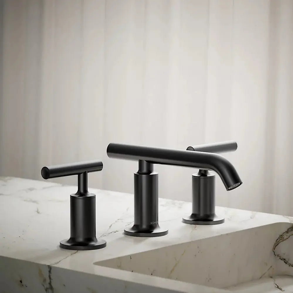Kohler Purist Widespread bathroom sink faucet with Lever handles, 1.2 gpm K-14410-4-BL - Plumbing Market