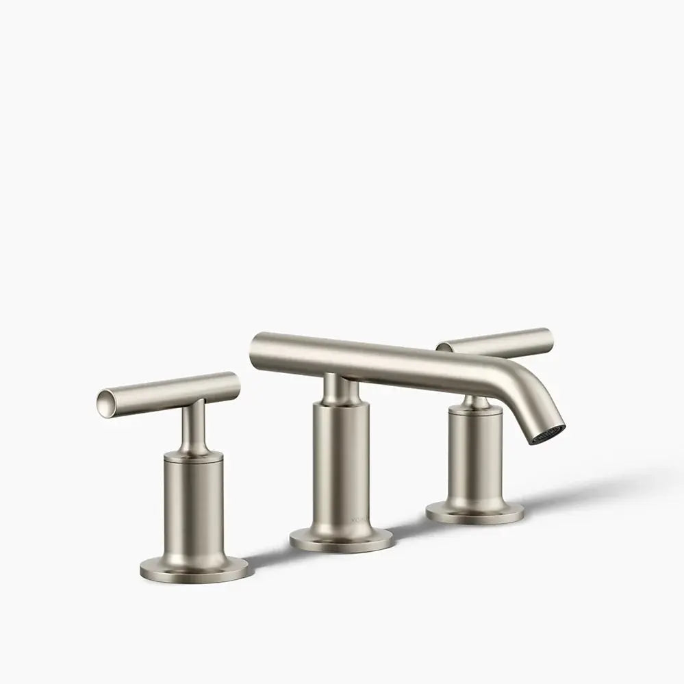 Kohler Purist Widespread bathroom sink faucet with Lever handles, 1.2 gpm K-14410-4-BN - Plumbing Market