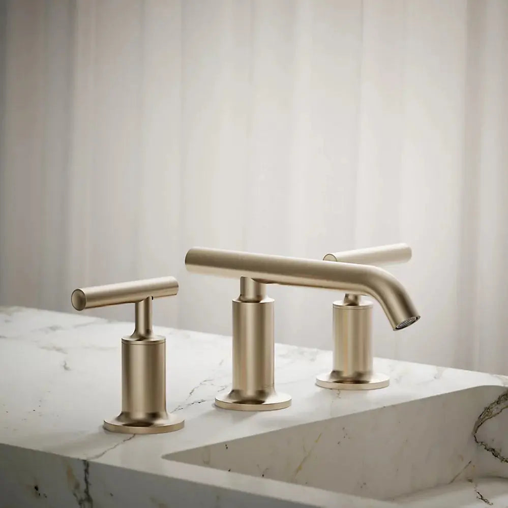 Kohler Purist Widespread bathroom sink faucet with Lever handles, 1.2 gpm K-14410-4-BV - Plumbing Market