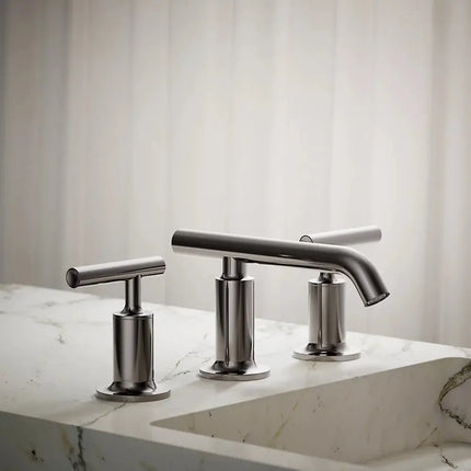 Kohler Purist Widespread bathroom sink faucet with Lever handles, 1.2 gpm K-14410-4-TT - Plumbing Market