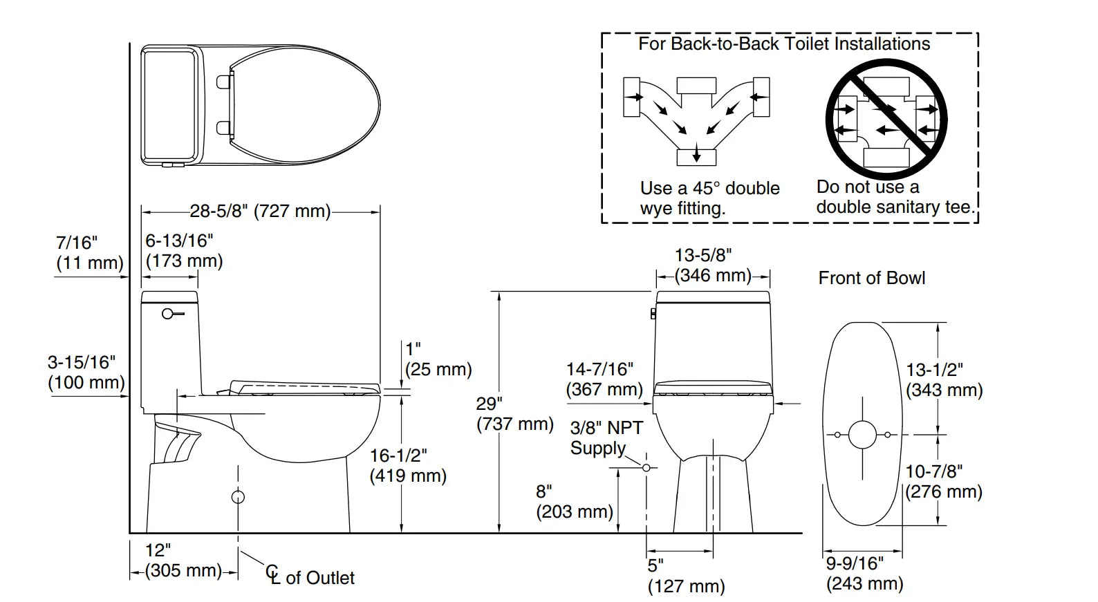 Kohler Reach One-piece Compact Elongated Toilet with Skirted Trapway - Plumbing Market