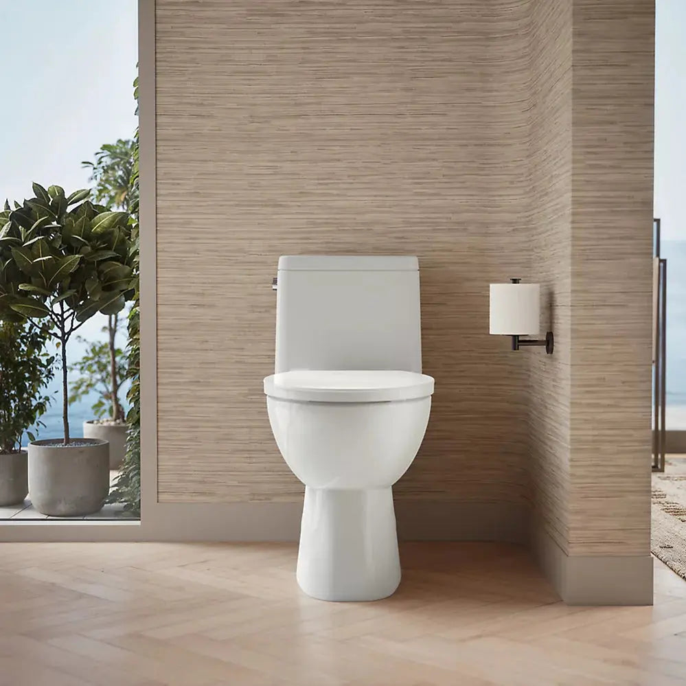 Kohler Reach One-piece Compact Elongated Toilet with Skirted Trapway - Plumbing Market