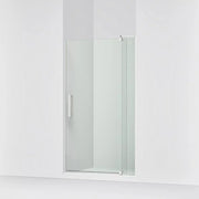 Kohler Revel Pivot shower door, 70" H x 39-1/8 - 44" W, with 5/16" thick Frosted glass Bright Polished Silver - Plumbing Market