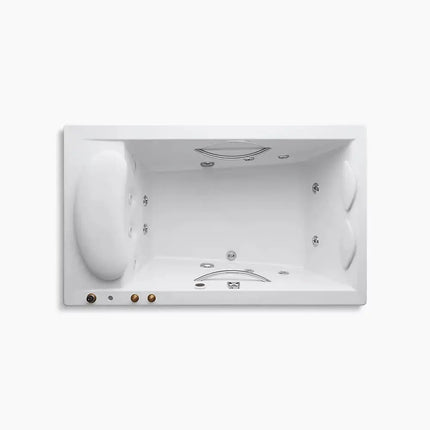 Kohler RiverBath 75" x 45" drop-in heated whirlpool bath K-1360-H3-0 - Plumbing Market