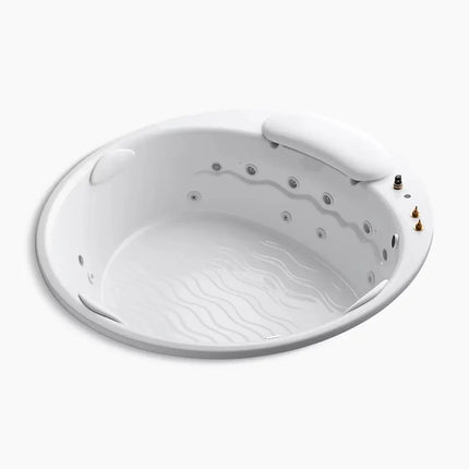 Kohler RiverBath 75" x 75" drop-in heated whirlpool bath with chromatherapy K-1397-H2-0 - Plumbing Market