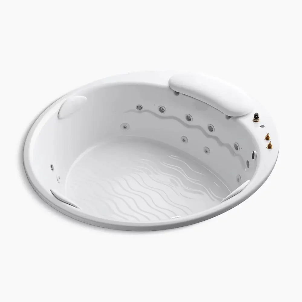 Kohler RiverBath 75" x 75" drop-in heated whirlpool bath with chromatherapy K-1397-H2-0 - Plumbing Market
