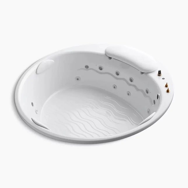 Kohler RiverBath 75" x 75" drop-in heated whirlpool bath with chromatherapy K-1397-H2-0 - Plumbing Market