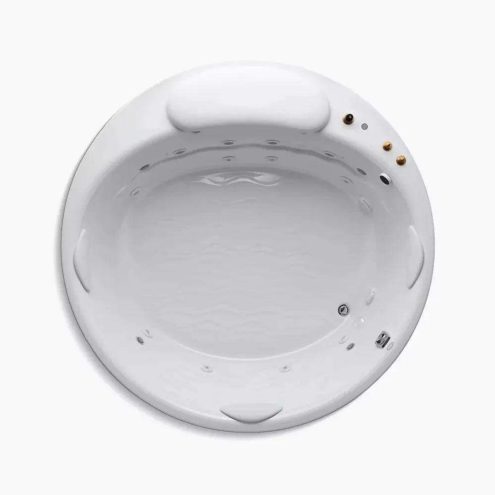 Kohler RiverBath 75" x 75" drop-in heated whirlpool bath with chromatherapy K-1397-H2-0 - Plumbing Market