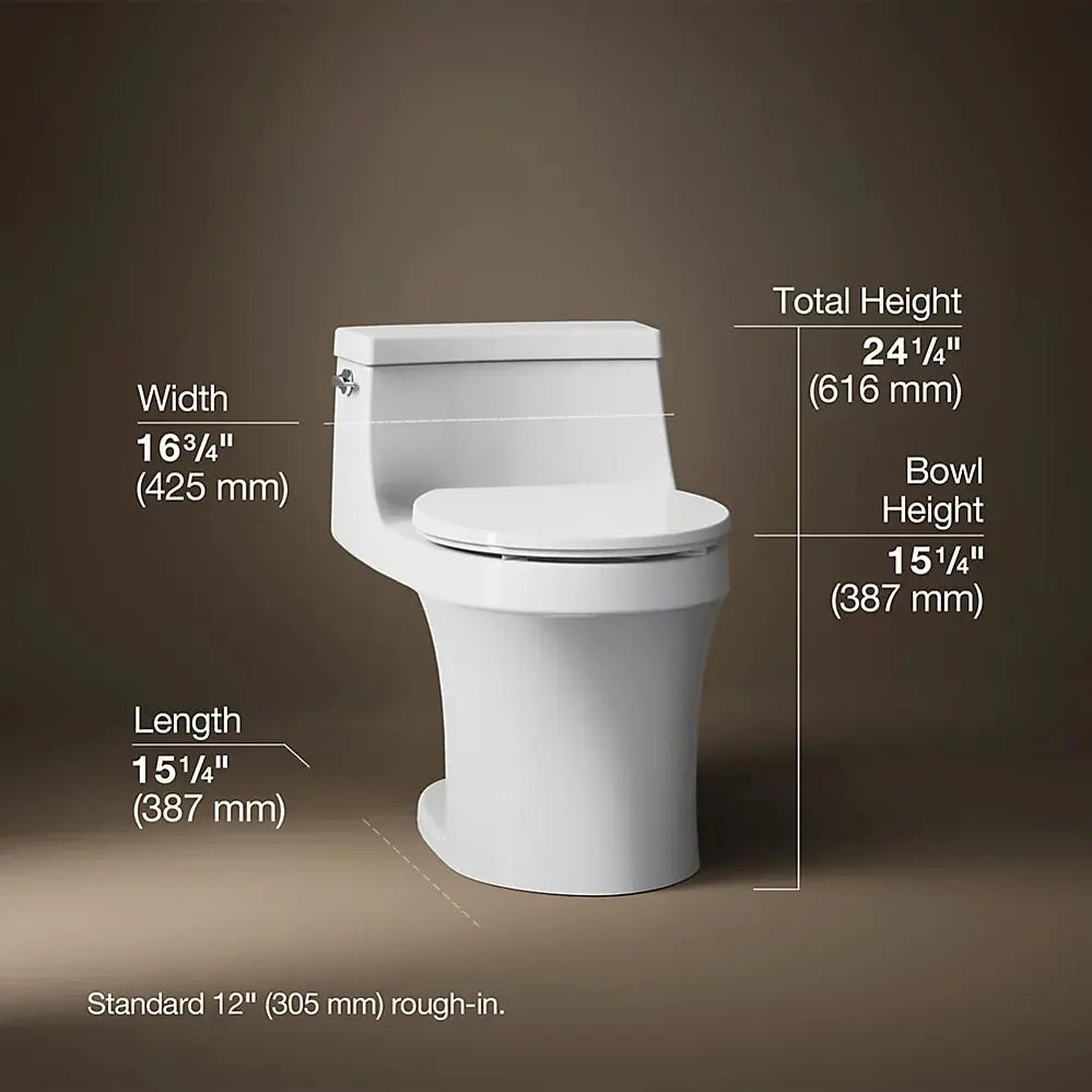 Kohler San Souci One-piece round-front toilet, 1.28 gpf white - Plumbing Market
