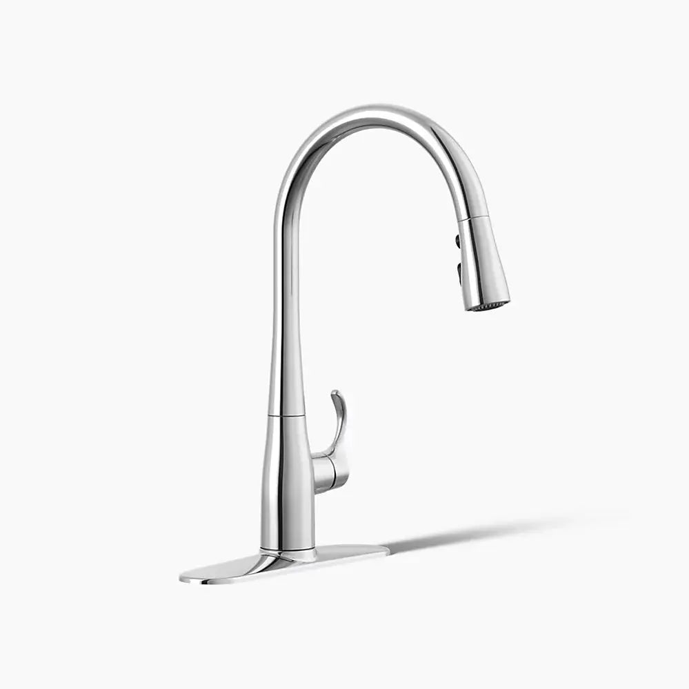Kohler Simplice Pull-down kitchen sink faucet with three-function sprayhead - Plumbing Market