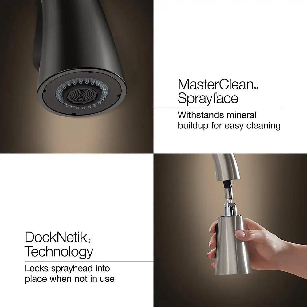 Kohler Simplice Pull-down kitchen sink faucet with three-function sprayhead - Plumbing Market