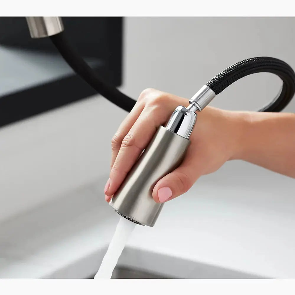 Kohler Simplice Pull-down kitchen sink faucet with three-function sprayhead - Plumbing Market