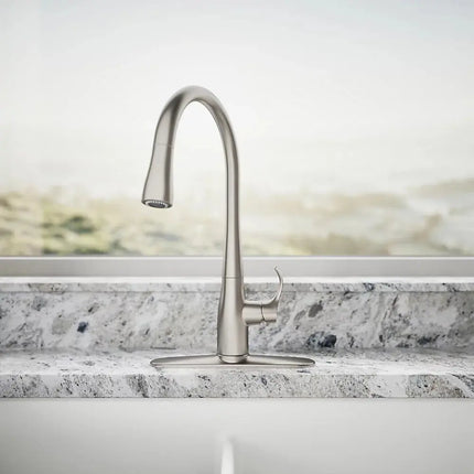 Kohler Simplice Pull-down kitchen sink faucet with three-function sprayhead Stainless - Plumbing Market